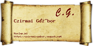 Czirmai Gábor névjegykártya